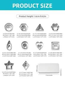 30 件饼干切具套装带盒，小号不锈钢花朵方形心形圆形星形三角形椭圆形饼干切具，聚合物粘土切具 - 餅乾模具30件套 - 查看 2