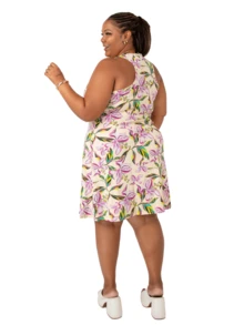 Women's Plus Size Loose Dress - Rose Red - View 3