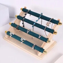 1 件多层天鹅绒珠宝戒指展示架、柜台珠宝展示架、阶梯式木制珠宝和配饰展示架返校