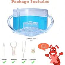 Ant Farm Castle 2.0 With Connecting Tube, Ant Habitat Science Learning Kit, Study Insect Behavior At Home & School, Plant Based Blue Gel 3D Maze Ecosystem - White - View 4