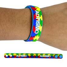 Adjustable Bracelet For Autistic People - Puzzle - Màu xanh lam - Xem 2