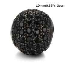 3 件圆形铜珠，带锆石，微密镶 CZ 珠，散装隔珠，用于制作珠宝 DIY 华丽手链项链，饰品珠组合，用于工艺和珠宝设计 - Beads - 查看 18