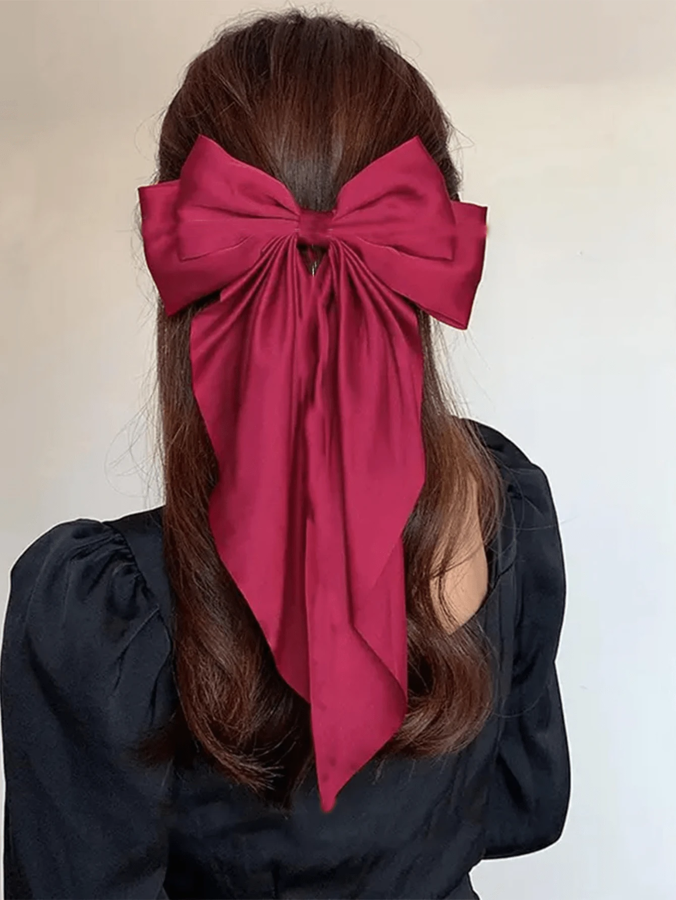 1/6 PCS Laços de cabelo grandes para mulheres Laços de fita de cetim de ...