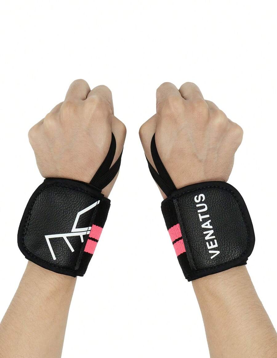 VENATUS Muñequeras Premium Soporte Muñecas Gym Crossfit Tipo Venda - Rosa - Ver 1