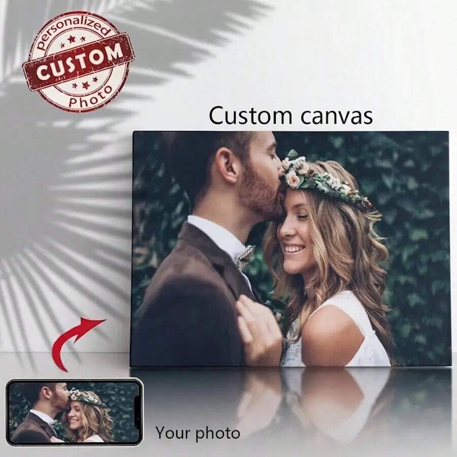 1 张定制海报印刷、个性化海报、特别海报 - 圣诞节定制照片海报、送给朋友和家人的独特礼物、家居墙壁艺术装饰、可定制的回忆和特殊时刻图像 - 彩色 - 查看 1