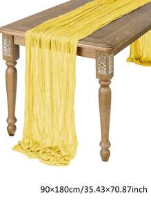 1 cái/5 cái khăn trải bàn xếp ly màu vàng 90*180cm, 1 cái 90*340cm, khăn trải bàn gấp gọn, khăn trải bàn trang trí, thích hợp cho các dịp lễ, sinh nhật, đám cưới, lễ hội, Halloween, Giáng sinh, năm mới 2025, trang trí bàn ăn, phòng tiệc tại nhà, khăn trải bàn, khăn trải bàn trang trí. - Màu vàng - Xem 10