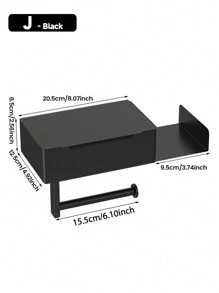 1pc Toilet Paper Holder With Shelf, Bathroom Wipes Storage Box, Toilet Roll Paper Holder, Wall Mounted Tissue DispenserContainer, Bathroom Hanging Tissue Storage Rack, BathroomAccessories, Wall Mounted Toilet Roll Paper Storage Rack