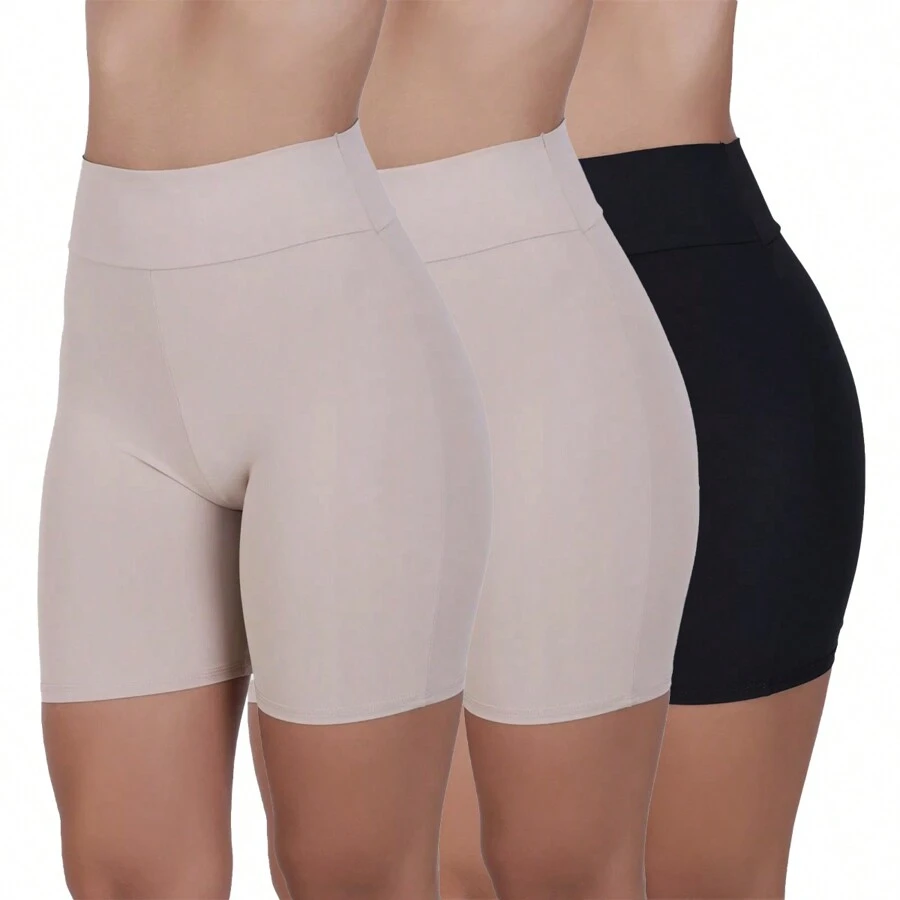 Short Petticoat Polyamide Comfort Double Waistband Second Skin Women's Bermuda Intimate Fashion Lingerie - màu đen - Xem 1