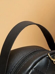 Mini bolso bandolera con cadena acolchada en zigzag y decoración de dibujos animados, ideal para uso casual, trabajo, viajes y actividades al aire libre para niños