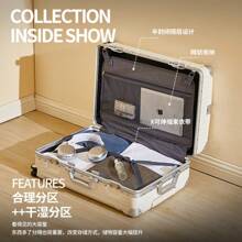 20 英寸多功能登机箱，便携式行李箱带杯架，带密码锁的行李箱防刮耐磨防水行李箱万向轮拉杆箱多功能行李箱带 USB 充电端口 + 杯架 + 挂钩，大容量轮子行李箱行李箱，20 英寸，密码锁拉杆箱旅行行李箱行李箱旅行行李箱随身携带行李箱手提行李箱套装行李箱套装行李袋