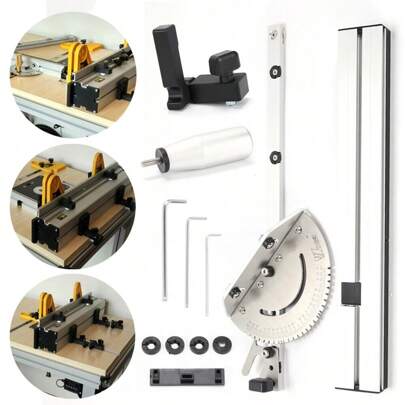 Regola angolare professionale da 450 mm per seghe a tavolo e fresatrici – Strumento da taglio, Regola angolare, Fermi angolari, Set di regole per montaggio di seghe circolari/fresatrici (450 mm)