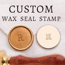 1PC Custom Alphabets Initial Wax Seal Stamp With Wooden Handle, Personalized Wax Seal Stamp Back To School