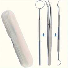 Professional Stainless Steel Dental Hygiene Kit - Complete Oral Care Set For Daily Teeth Cleaning And White Ning Oral Care Tools,Inspection & Whitening With Convenient Storage Case - White - View 6