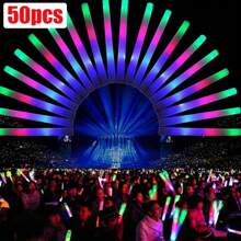 19/30/50/100Pcs LED Foam Glow Sticks Party Wedding Flashing LED Light Stick Light-Up Wand