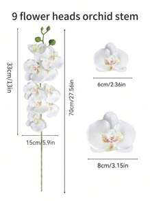 1/3/6pcs Artificial Phalaenopsis Orchid, 9-Stem Phalaenopsis Orchid Bouquet, Realistic Large Pink Silk Phalaenopsis Orchid Decor, Suitable For Home Decor, Valentine's Day, Mother's Day, Spring Artificial Flowers, Vase Decor, Wedding, Bridal Bouquet, Dining Table Centerpiece - Light Purple - View 4