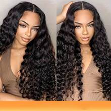 Glueless Wigs Human Hair Pre Plucked Pre Cut For Beginners 13x4 HD Lace Closure Wigs Human Hair Deep Wave Lace Front Wigs 150% Density - Natural & Black - View 1