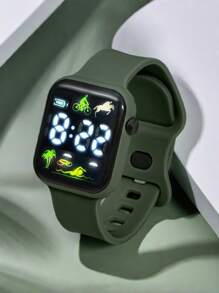 2 件/1 件全新 LED 显示屏数字电子手表自行车游泳骑马椰子树 8 字形扣表带简约时尚度假风格情侣手表情人节节日礼物生日礼物万圣节、圣诞节、情人节、母亲节、节日礼物的最佳选择