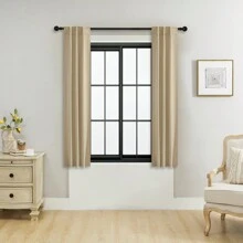 Có sẵn 4 tấm và kích thước 1 tấm/2 tấm Bộ tấm rèm: Rèm cửa có túi/màn che phía sau, có kẹp, rèm cách nhiệt màu trơn cản sáng cho phòng khách, văn phòng, phòng ngủ, nhà bếp, nhiều không gian khác nhau - Màu be - Xem 32