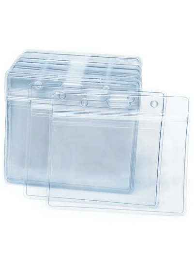 2/5/10pcs Clear Card Holder Protector, Passport Card Case, ID/Name Badge Holder, Nurse Card Sleeves, Waterproof PVC Material Back To School