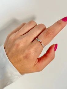 Anel Zirconia Colorida Arco iris Prata 925 Legitima - Arco Iris - Visão 2
