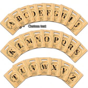 Custom Text Bamboo Cutting Board - 26 Letter Pattern Choices, Perfect For Holidays, Anniversaries, Birthdays And More - Durable, Elegant Kitchen Decor Gift