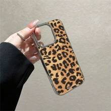Apple Y2K Style High-End Leopard Print Electroplated Rim Fashion Phone Case, Compatible With IPhone 15/15 Pro/15 Pro Max/14/13/12/11/Xs MAX Series, Silicone Phone Protective Cover, Suitable For Men And Women
