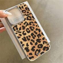 Apple Y2K Style High-End Leopard Print Electroplated Rim Fashion Phone Case, Compatible With IPhone 15/15 Pro/15 Pro Max/14/13/12/11/Xs MAX Series, Silicone Phone Protective Cover, Suitable For Men And Women