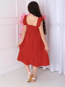 Glitter Dress For Girls 2 To 10 - 紅色 - 查看 2