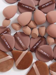 化妆工具 5/10/20/30/60 件套装，粉底混合美容海绵，完美液体、乳霜和粉末，多色化妆海绵，无乳胶干湿粉底化妆海绵，适合所有皮肤类型。由超柔软天鹅绒制成，专为轮廓、眼睛和角落设计，化妆海绵粉底混合容器。包括气垫粉扑、非乳胶混合海绵和用于液体粉底、粉末、遮瑕膏的化妆海绵。 - 彩色 - 查看 5