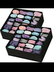 1 个 6/7/8/24 隔层可折叠收纳盒，采用分离设计，防潮防霉，非常适合在家中整理内衣、袜子和衣服 - 彩色 - 查看 10