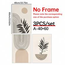 Boho Abstract Wall Art Prints, Boho Wall Decor, Set Of 3 Wall Prints, Scandi, Mid Century, Black, Beige, Green, Terracotta, Boho Canvas Wall Art, No Frame,Poster Gifts Birthday Graduation - Multicolor - View 14