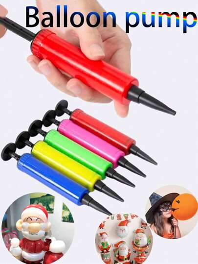 5pcs/3/1 Portable Air Pump Hand-Held Inflator Balloon Pump Hand Held Inflator Air Pump Balloon Inflator Hand Operated Push Air Pump, Suitable For Balloons, Travel Pillows, Sports Balls, Birthday Parties, Celebrations, Holidays, Weddings, Balloons, Christmas Decorations (Random Color),Christmas