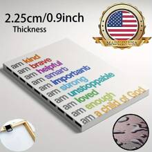 1 Pc "I Am A Child Of God" Children's Room Painting, Positive Affirmation Wood Frame Canvas Painting Thickness 2.25cm /0.9 Inches High Quality Wall Art Printed Poster Directly Hanging Wall Pictures Decorate Home Gifts, Living Room, Bathroom, Bedroom, Kitchen - Multicolor - View 4