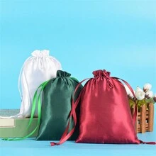 10pcs Faux Silk Satin Drawstring Jewelry Gift Bags, Suitable For Wedding, Festival, Party - Multicolor - View 6