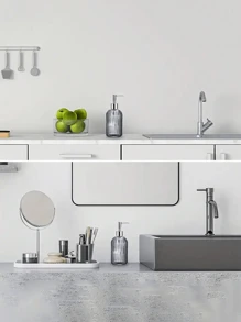 1pc 13.53oz Bình đựng xà phòng thủy tinh có vòi bơm, Chai đựng kem dưỡng da để bàn, Bình đựng xà phòng lỏng để bàn kiểu nhấn, Bình đựng nước rửa tay trong phòng tắm, Chai đựng dầu gội/sữa tắm có thể nạp lại, Phụ kiện phòng tắm, Trang trí nhà cửa, Trang trí phòng tắm gia đình Mùa hè trở lại trường - Nhiều màu - Xem 7