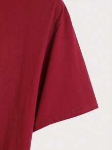 Men's T-Shirt Boundless Print 100% Cotton Shirt Premium Blouse New Release - 紫紅色 - 查看 3