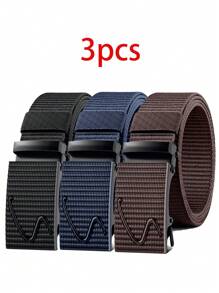 Set de 3 Cinturones de nilón Nuevos Cinturones militares y tácticos de hombre para uso al aire libre, entrenamiento pesado y caza