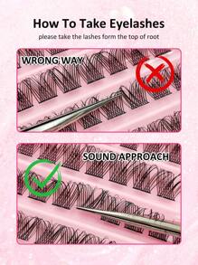 Rikuaild 120Pcs Individual Eyelash D Curl 8-16mm Mixed Length Individual Natural Look Cluster Eyelash Segmented Individual False Eyelashes Ultra-Light Individual Eyelashlash Clusters,Eyelash Clusters,Individual Eyelashes,Lashes,Fake Lashes - D - View 3