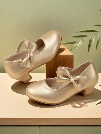 Autumn/Winter New Ice & Snow Fantasy Gradient Low Heel Round Toe Princess Shoes, Comfortable Compact Real Leather Shoes Suitable For Banquets And Other Occasions, Versatile Essential