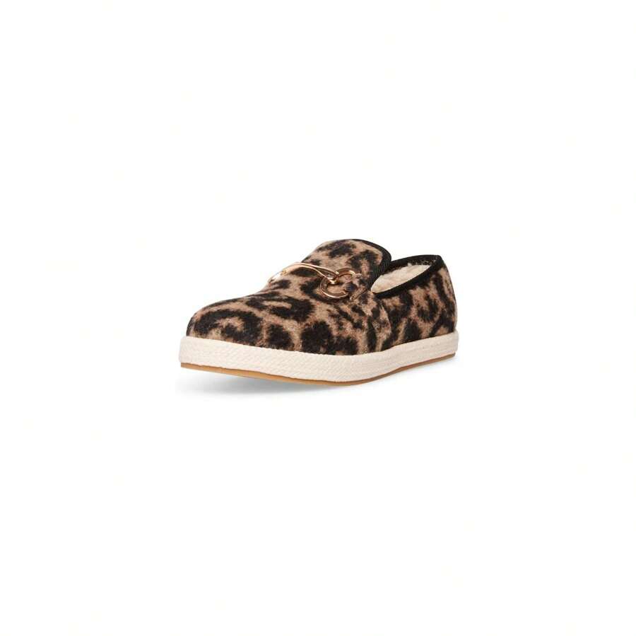 Steve Madden Paxtyn Slip-On Chain Loafers Leopard Bit Espadrille Smoking Slipper - Brown - View 1