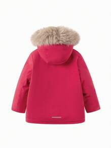 Balabala Cold-Resistant And Waterproof Outdoor Down Jacket With Fur Collar, Winter 2024 Collection - Burgundy - View 5