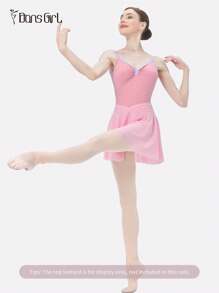 DonsGirl 1pc Women's Stretchy Mesh Fabric Ruched Waist Umbrella Design Skirt - Pink - View 2