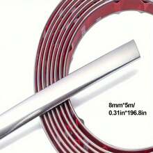 5M/197 Zoll Auto Chrom Zierleiste - Elektroplattierte Hochglanz-Oberfläche für Karosserie & Fenster, kratzfeste Stoßstangenschutz, Türkantenschutz Autotürkantenleiste für Auto, SUV, Lkw