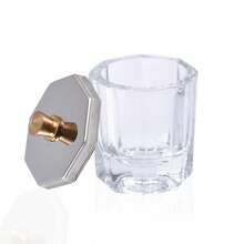 水晶玻璃美甲刷清洁杯，透明玻璃容器，用于指甲油去除剂、液体混合和单体碗 - 彩色 - 查看 8