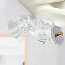 水晶玻璃美甲刷清洁杯，透明玻璃容器，用于指甲油去除剂、液体混合和单体碗 - 彩色 - 查看 2