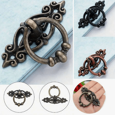 2pcs Vintage Drawer Pulls, Zinc Alloy Metal Cabinet Door Handle, Wardrobe & Cabinet Pull Handles, Furniture Decorative Accessories