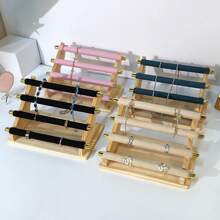 1 件多层天鹅绒珠宝戒指展示架、柜台珠宝展示架、阶梯式木制珠宝和配饰展示架返校