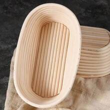 1pc, Bread Proofing Basket, Oval Bread Proofing Basket With Proofing Interlining, Leavening Basket Natural Rattan Bowl For Sourdough Bread Dough For Bread Making Baking Fermentation, Baking Tools, Kitchen Gadgets, Kitchen Accessories