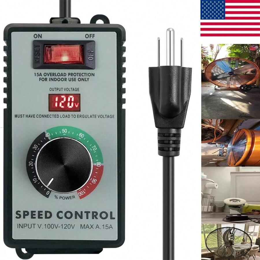 Variable Speed Controller For Router Fan Electric Motor Rheostat 120V Adjuster - US A Type Plug(110-127V) - View 1