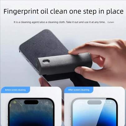 All In One Screen Cleaner, Portable Screen Cleaner Kit,Display Cleaner For Car Display, Smartphone And Tablets, Mobile Phone Cleaning Set, Screen Cleaner Spray, Touchscreen Mist Cleaner Spray,Screen Cleaner Tool,Laptop Screen Cleaner Kit,TV Screen Cleaner, Tablet And IPad Cleaner, Monitor Cleaner, LCD Cleaner, PC Cleaning, Smartphone Cleaning Set,For Camera, Laptop, Phones, Monitors (Liquid Not Included)